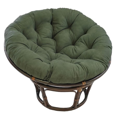 International Caravan 42 in. Rattan Papasan Chair with Micro Suede Cushion, Hunter Green 3312-MS-HG